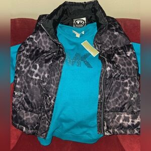 Michael Kors Teal Sweatshirt with Logo and Vest